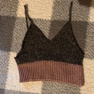 Black and pink knitted top